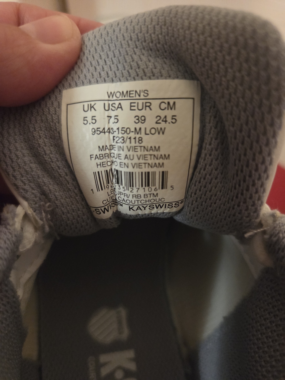 K-Swiss Women's Size 7.5 White and Gray Athletic Sneakers - Picture 4 of 8